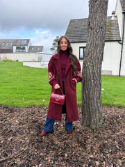 The Collette - Long Coat with Knitted Sleeves