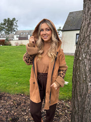 The Collette - Leopard Print Knitted Sleeve Zip Up