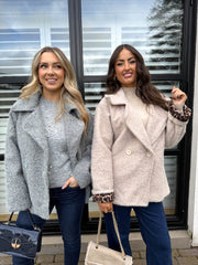 The Lotty- Coat with Leopard Print Lining