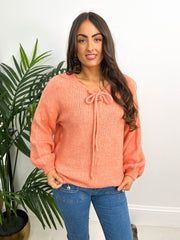 The Talia - V-Neck Oversized Bow Knit