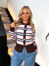 The Marsha - Striped Round Neck Cardigan