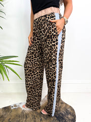 The Vicky - Leopard Print with Striped Detail Trousers