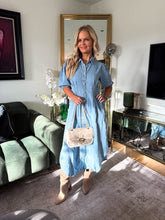 The Nate - Denim Dart Waist Midi Dress