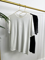 The Tilda - Diamante Detailed Short Sleeve T-Shirt