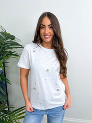 The Tara - Floral Embellished T-Shirt