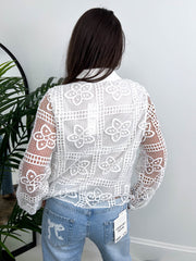The Brianna - Broderie Anglaise Long Sleeve Shirt