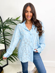 The Cinzia - Floral Embossed Cheesecloth Shirt