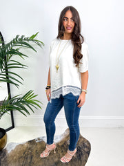 The Tisha - Satin Lace Blouse