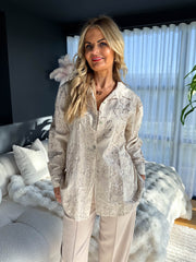 The Cinzia - Floral Embossed Cheesecloth Shirt