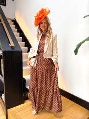 The Zara - Chocolate High Neck Tiered Maxi Dress