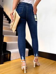The Megan - Ripped Hem Skinny Jeans