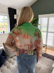 The Leah - Bomber Jacket with Watercolour Design