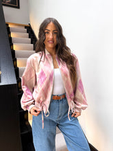 The Tyler - Pink Argyle Bomber Jacket