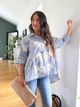 The Sam - Striped Gold Embroidered Floral Shirt