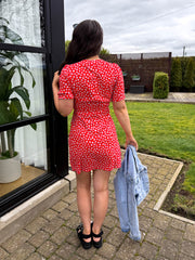 The Bethany - Red Floral Mini Dress