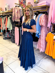 The Taylor - Demin Tiered Maxi Dress