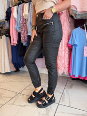 The Cara - Faux Leather Cargos