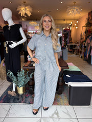 The Sloane - Striped Shirt Linen Set