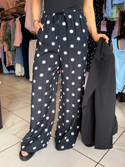 The Sarah - Polka Dot Linen Trousers