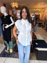 The Mia - Peplum Linen Shirt Blouse