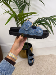 The Genevieve - Floral Buckle Platform Sandal