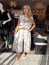 The Christie - Palm Tree Print Linen Two Piece Set