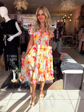 The Pippa - Floral and Leaf Print Tiered Midi Dress