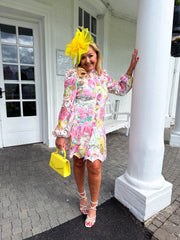 The Leona - Lace Floral Print Mini Dress