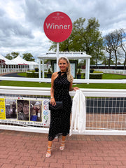 The Sierra - Polka Dot Neck Tie Maxi Dress