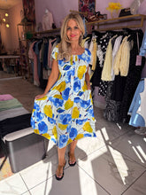 The Nicole - Lemon Print Tiered Midi Dress