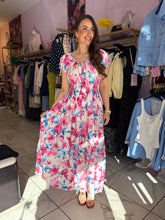 The Taylor - Pink Floral Print Tiered Maxi Dress
