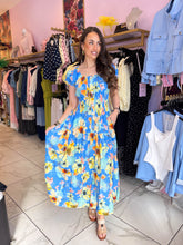 The Taylor - Blue Floral Print Tiered Maxi Dress