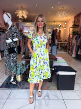 The Pippa - Vibrant Green Floral Print Tiered Midi Dress