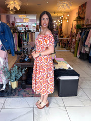 The Nicole - Vintage Floral Print Tiered Midi Dress