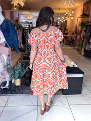 The Nicole - Vintage Floral Print Tiered Midi Dress