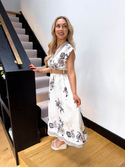The Evie - Paisley Floral Belted Dress