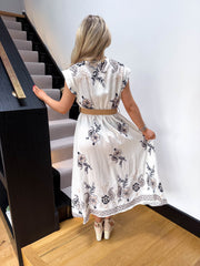 The Evie - Paisley Floral Belted Dress