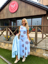 The Courtney - Large Polka Dot Gem Detail Midi Dress