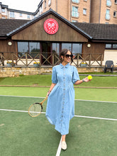 The Nate - Denim Dart Waist Midi Dress