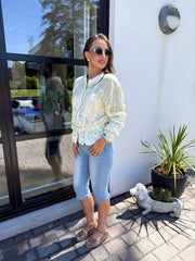 The Leah - Yellow Embroidered Bomber Jacket