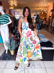 The Julianna - Floral Bow Strap Maxi Dress