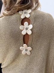 The Daisy - Floral Back Detail Knit Top
