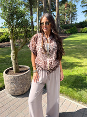 The Leah - Leopard Short Sleeve Bomber Jacket