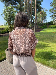 The Leah - Leopard Short Sleeve Bomber Jacket