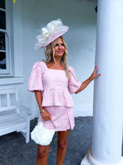 The Maisie - Pink Lace Skort Coord