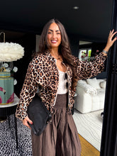 The Leah - Natural Leopard Mesh Bomber
