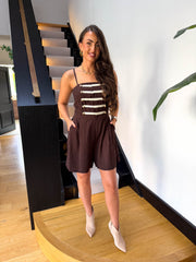 The Isla - Button Military Playsuit