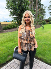 The Rochelle - Leopard Print Tiered Strappy Blouse