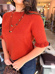 The Sarah - Frill Sleeve Fine Knit