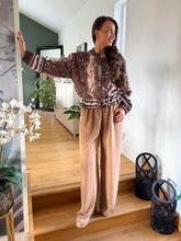 The Leah Suedette - Muted Deer Print Bomber Jacket